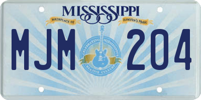 MS license plate MJM204