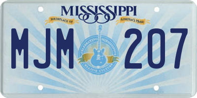 MS license plate MJM207