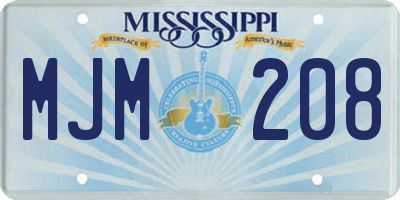 MS license plate MJM208
