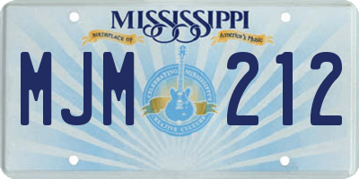 MS license plate MJM212