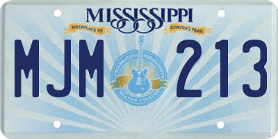 MS license plate MJM213