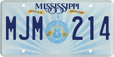 MS license plate MJM214