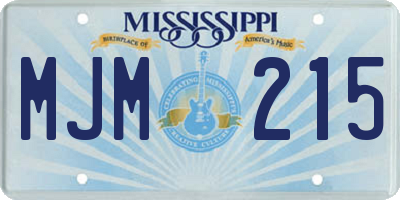 MS license plate MJM215