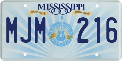 MS license plate MJM216