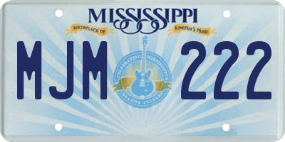 MS license plate MJM222