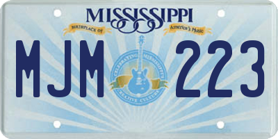 MS license plate MJM223