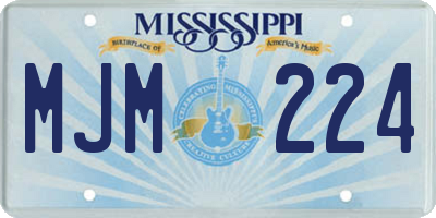 MS license plate MJM224