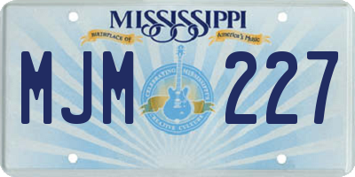 MS license plate MJM227