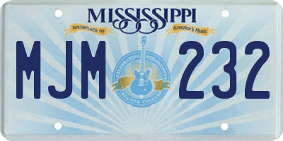 MS license plate MJM232