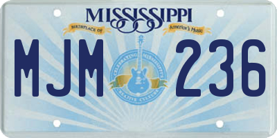 MS license plate MJM236