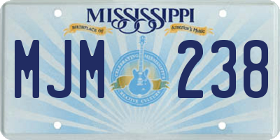 MS license plate MJM238
