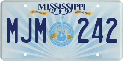 MS license plate MJM242