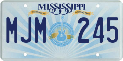 MS license plate MJM245