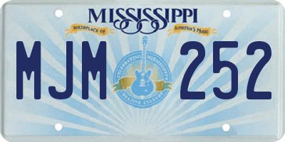 MS license plate MJM252