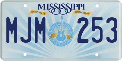 MS license plate MJM253