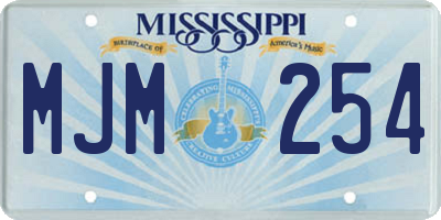 MS license plate MJM254