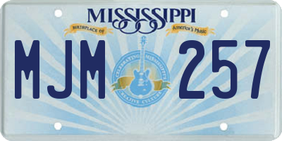 MS license plate MJM257