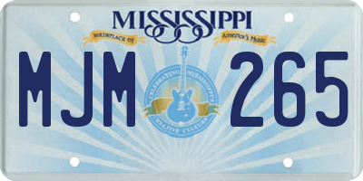 MS license plate MJM265