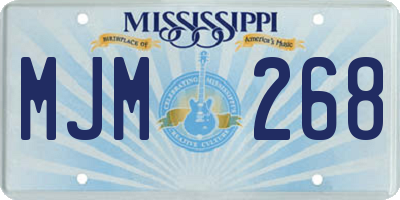 MS license plate MJM268