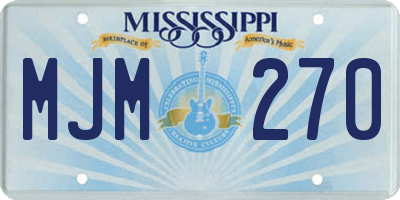 MS license plate MJM270