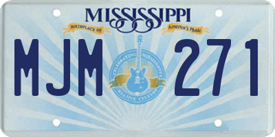 MS license plate MJM271