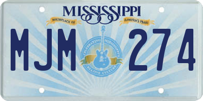 MS license plate MJM274