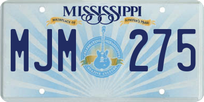 MS license plate MJM275