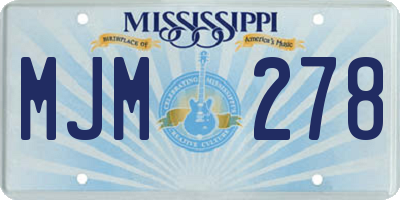 MS license plate MJM278