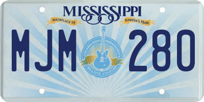 MS license plate MJM280