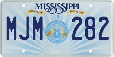 MS license plate MJM282