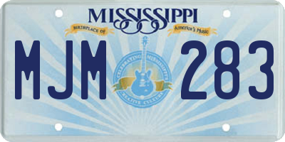 MS license plate MJM283