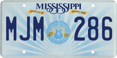 MS license plate MJM286