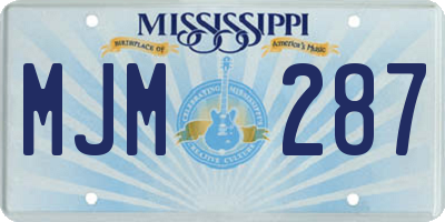MS license plate MJM287