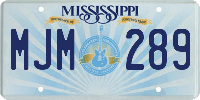 MS license plate MJM289