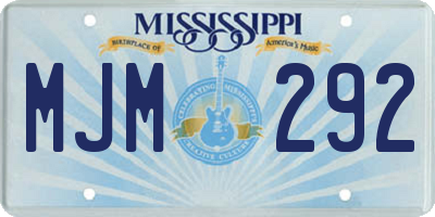 MS license plate MJM292