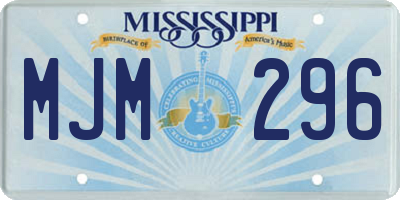 MS license plate MJM296