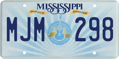 MS license plate MJM298