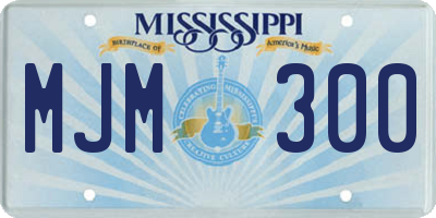 MS license plate MJM300