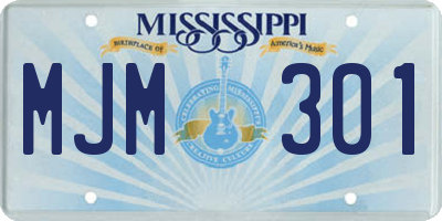 MS license plate MJM301