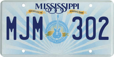 MS license plate MJM302