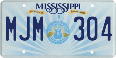 MS license plate MJM304