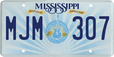 MS license plate MJM307