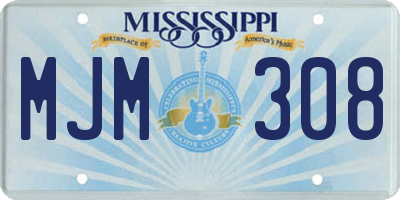 MS license plate MJM308