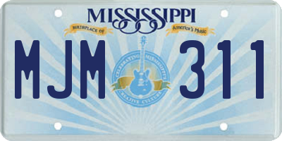 MS license plate MJM311