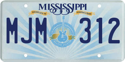 MS license plate MJM312