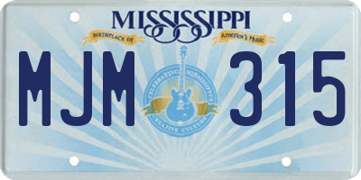 MS license plate MJM315