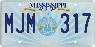 MS license plate MJM317