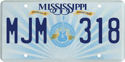 MS license plate MJM318