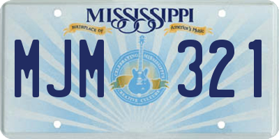 MS license plate MJM321