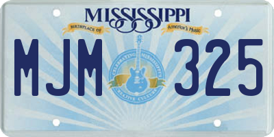 MS license plate MJM325